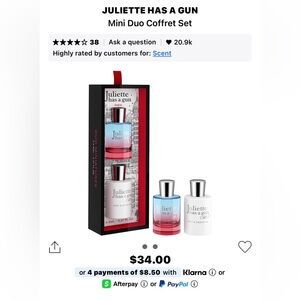 NEW unused Juliette has a Gun 2 scents Not a Perfume and Miami Shake travel size
